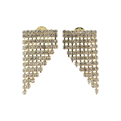 Brincos pendentes de lustre Sheila Fajl Josephine em zircônia e folheados a ouro - Imagem 1 de 4