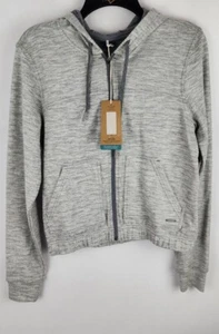 NWT Prana Unity Hoodie Gray Herringbone Cropped Stretch Medium - Picture 1 of 3