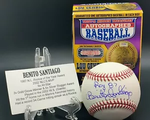 BENITO SANTIAGO 1987 ROY FIRMATO RAWLINGS OML BASEBALL TRISTAR CERTIFICAZIONE - Foto 1 di 4