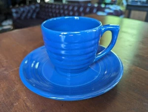 BAUER Keramik Los Angeles RINGWARE KOBALTBLAU, TASSE und UNTERTASSE SET MCM (#15-16) - Bild 1 von 14
