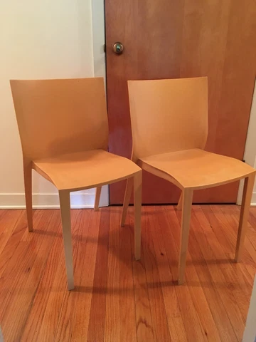 vintage 90’s philippe starck slick slick stacking chair pair For XO France Cover