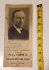 Vintage Paul Samuell Illinois Supreme Court Election Handout Card 1930 Signed