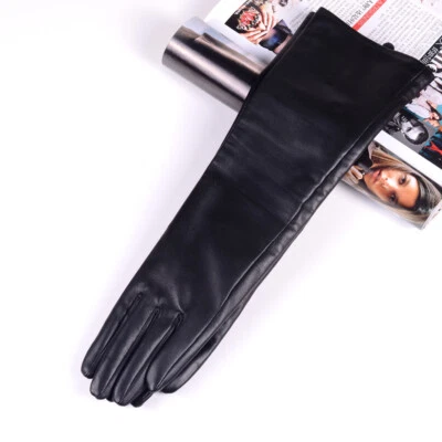 40 50 60 70 80 cm Mujer Cuero Real Largo Fiesta Noche Ópera/Guantes Largos Foto 1 de 4
