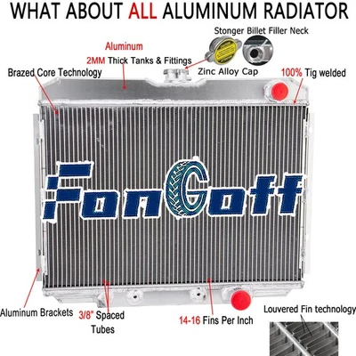 #DPI338 4Row Aluminum Radiator For 1967-1970 1969 Ford Mustang Mercury Cougar V8 Foto 1 de 4