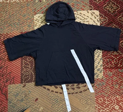 RARO Y-3 Adidas Manga Cuarto 3 Rayas Sudadera con Capucha Yohji Yamamoto Sudadera  Foto 1 de 4