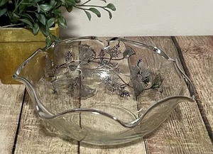 Ciotola tonda crimpata 6" vintage Fiandre Clear By Silver City - Foto 1 di 4