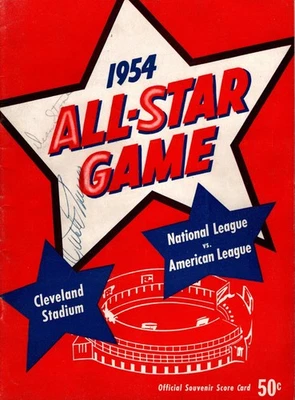 1954 Baseball All Star Game Program Signed by Spahn Minoso and WP Dean Stone - Image 1 of 4