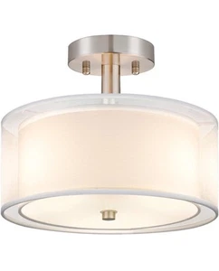 FOLKSMATE 3-Light Semi Flush Mount Ceiling Light Fixture, Drum Light - Picture 1 of 9