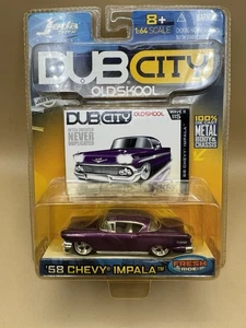 Jada Toys DubCity OLDSKOOL '58 Chevy Impala Purple - Picture 1 of 1