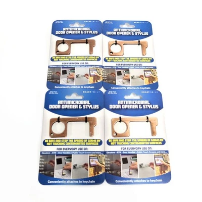 Abridor de puertas antimicrobiano y lápiz óptico en cobre - Juego de 4 Foto 1 de 3