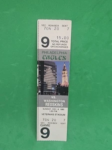 Philadelphia Eagles Vs Washington Redskons Stub 12-8-1985 Redskins at Eagles - Foto 1 di 2