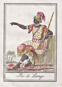 Loango King Roi Congo Afrique Grasset Costume Gravure En Cuivre 1780 - Picture 1 of 1