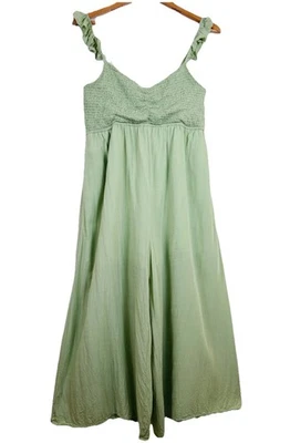 Mono corto Mittoshop con volantes correa pierna ancha informal verde grande verde Foto 1 de 4