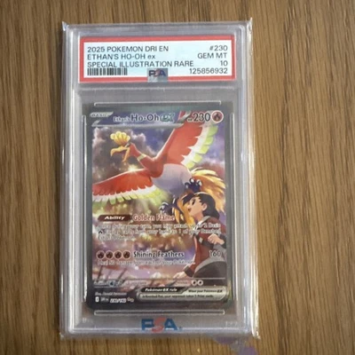 2025 POKEMON DRI EN-DESTINED RIVALS #230 ETHAN'S HO-OH EX PSA 10 - Image 1 of 2