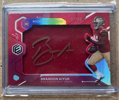 2020 PANINI ELEMENTS NEON SIGNS Gold AUTO #RNS-BA Brandon Aiyuk RC  #01/25 🔥  - Image 1 of 2