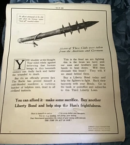 Propaganda Papierplakat Erster Weltkrieg zur Förderung von Liberty Bonds datiert 1918. Größe: 19" x 24" - Bild 1 von 6