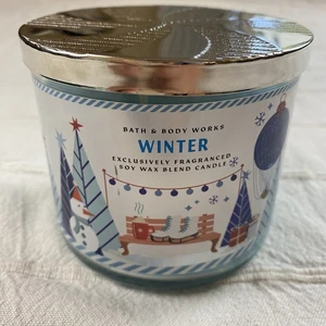 Bath and Body Works Winter 3-Docht-Kerze 14,5 Unzen NEU blaues Sojawachs kostenloser Versand - Bild 1 von 4