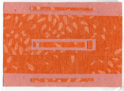 Handmade OOAK Geometric Paper Collage Original Artist Work 5 x 7 Inches Signed - Image 1 of 2