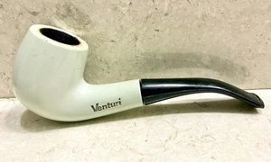 Vintage 1960s Venturi White Full Bent Tobacco Pipe - Picture 1 of 4