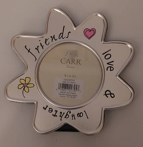 Carr Bilderrahmen Metall Blumenform für 3,5" Foto, Freunde Liebe & Lachen - Bild 1 von 6
