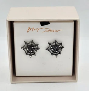 Betsey Johnson Spinnennetz Ohrstecker GAMPIR Kristall Strass Halloween - Bild 1 von 3