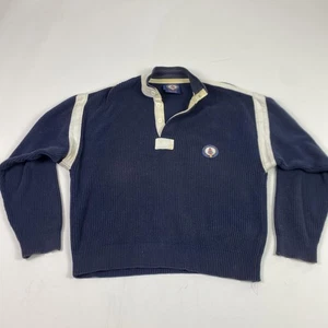 Vintage Americas Cup Challenge Pullover Herren Large Henley 1987 Patch Segeln 80er - Bild 1 von 18