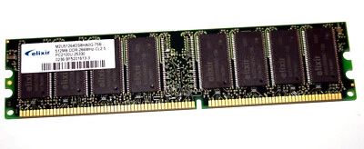 512 MB DDR-RAM 184-pin PC-2100U non-ECC CL2.5  'Elixir M2U51264DS8HA0G-75B' - Image 1 of 2