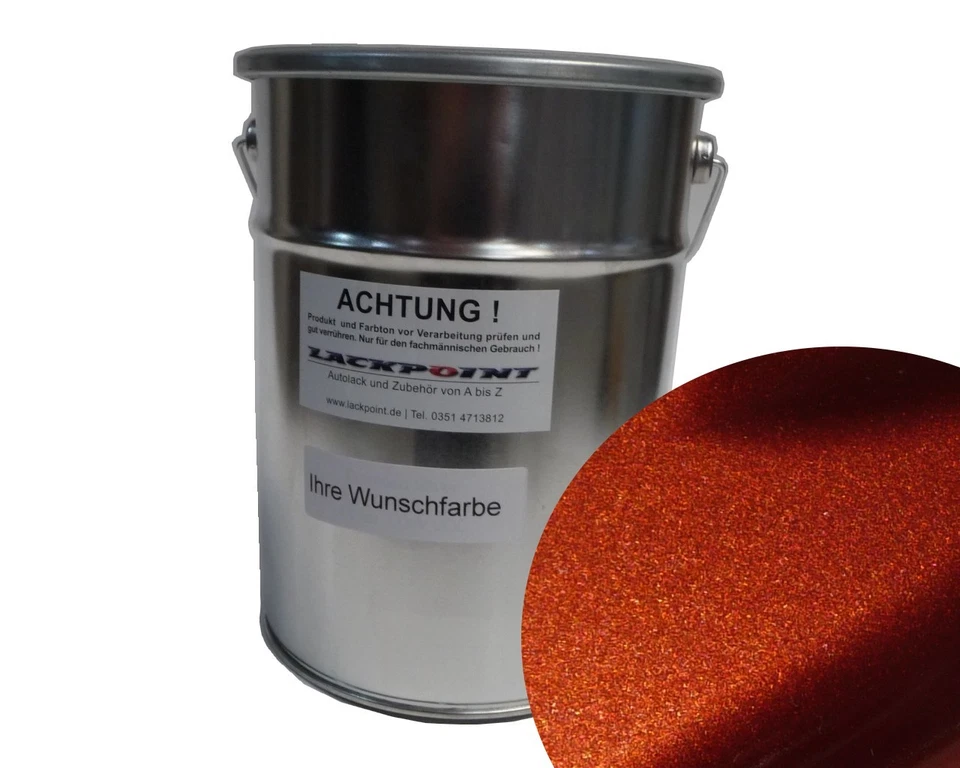 1 Liter Spritzfertigen Basislack Kupfer Metallic Autolack Lackpoint Trendlack ! - Bild 1 von 1