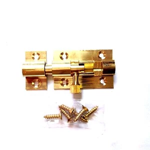 Barrel Bolt Solid Polished Brass Straight 1.5"/38mm With Screws - Picture 1 of 1