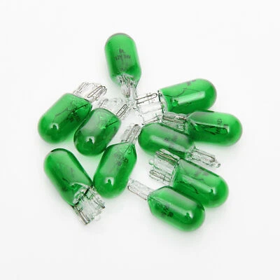 PAP AUDIO PARTS 10 x 12 V 5 W 415 mA 0,4 A / T10 / lampada / lampada base in vetro cuneo VERDE / VERDE