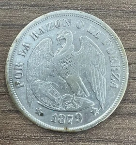 CHILE. AÑO 1879. 1 PESO PLATA. PESO 24,49 GR. - Picture 1 of 2