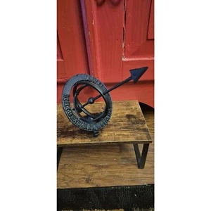 Cast Iron Nautical Celestial Sun Dial Roman Numeral Indoor Outdoor Sculpture EUC - Picture 1 of 3