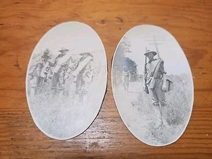 2 Oval CDV Type Photos - Spanish American War Era Soldiers 4 1/2" RRP 630 - Picture 1 of 4