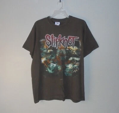 Vintage 2001 Slipknot Iowa 2 Sided Brown Shirt *READ FOR ADULT SIZE* Y2K 2000s - Image 1 of 4
