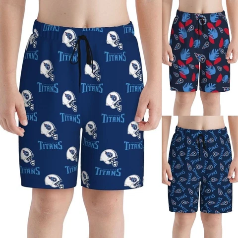 Tennessee Titans Fans Beach Pants Teen Beach Trunks 2-layer Beach Swimsuit Cover