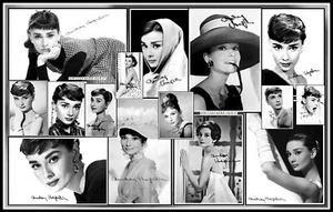 Audrey Hepburn, Signed, Collage Cotton Canvas Image. Limited Edition (AH-1) - Picture 1 of 1