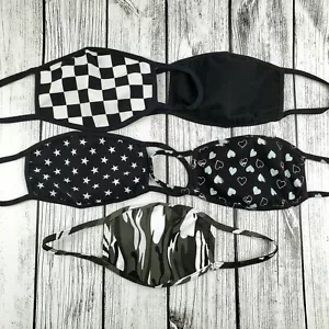 Black, Checker, Star, Camouflage Mask, Washable & Reusable Printed Cotton Mask - Picture 1 of 30