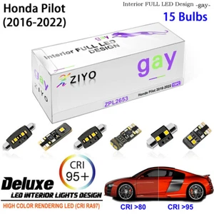 15pcs LED Interior Light Upgrade for Honda Pilot 2016-2022 White Light Bulbs Kit - Picture 1 of 8