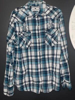 Camisa vaquera occidental Pop Icon para hombre XXL diseño de costuras a presión con perlas del suroeste Foto 1 de 4