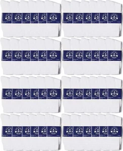 48 Pair Pack of Mens Lightweight Cotton Crew Socks Bulk, Homeless Donation Cheap - Picture 1 of 7