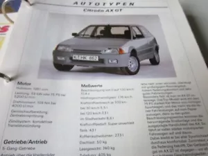 Auto 1x1 Analog Technik AT Datenblatt Citroen AX GT - Picture 1 of 1