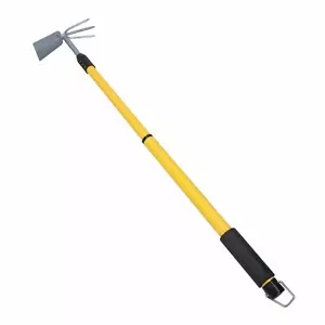 Cultivador de jardín extensible telescópico desmalezador 62 - 90 cm horquilla de azada de doble cabezal - Imagen 1 de 5