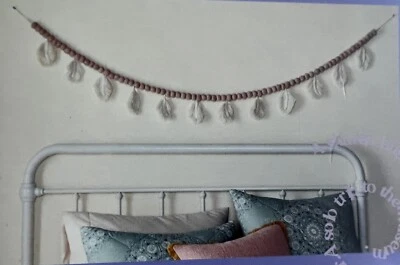 New Wild Sage Garland with Tassels Wool Pom Pom Balls Garlands Decorative Wall - Image 1 of 3