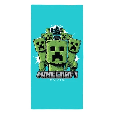 Minecraft Movie Kids Beach Towel Swimming Bath Pool Blue Towel 140cm x 70cm - Image 1 of 4