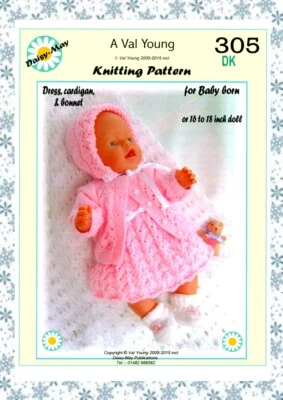 DAISY-MAY 1 DOLLS KNITTING PATTERN 305 for BabyBorn or 16/17" Dolls a Daisy May Pattern.