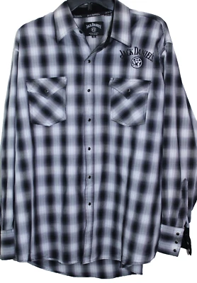 Camisa Jack Daniels Para Hombres XL Abotonada Perla A Presión Vaquero Occidental Rodeo Rockabilly Foto 1 de 4