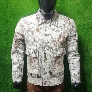 Herren Echthaar-On Rindsleder Lederjacke Neues Design Herren Hair On Coat New Style - Bild 1 von 12