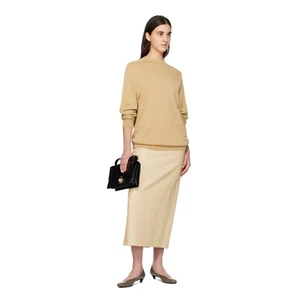 THE ROW skirt leather tan size 10 Berth maxi calfskin beige quiet luxury NWOT - Picture 1 of 15