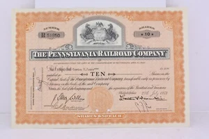 Pennsylvania Railroad Stock Certificato 10 Azioni 1953 - Foto 1 di 2