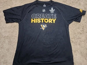 PITTSBURGH PENGUINS Adidas 2018 Playoffs Locker Room Issued Dry Fit NEW Shirt L - Picture 1 of 7